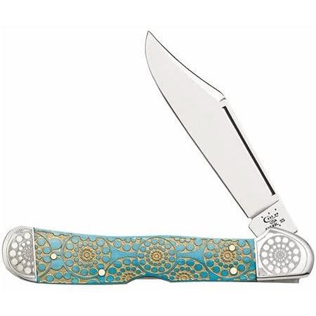 Case Cutlery Folding Knife Case XX Knife 64643 Smooth Caribbean Blue Bone Kaleidoscope Copperlock SS