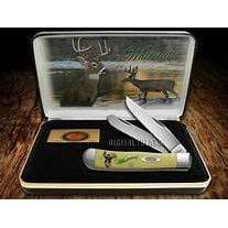 Case Cutlery Folding Knife Case xx Trapper Knife Whitetail Deer Yellow Delrin
